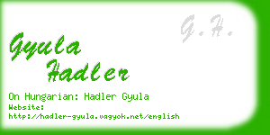 gyula hadler business card